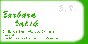 barbara valik business card